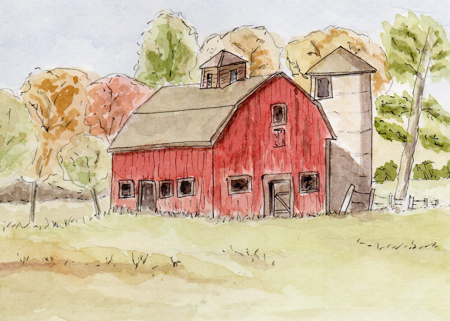 Line and Wash Barn | Diane Constantine