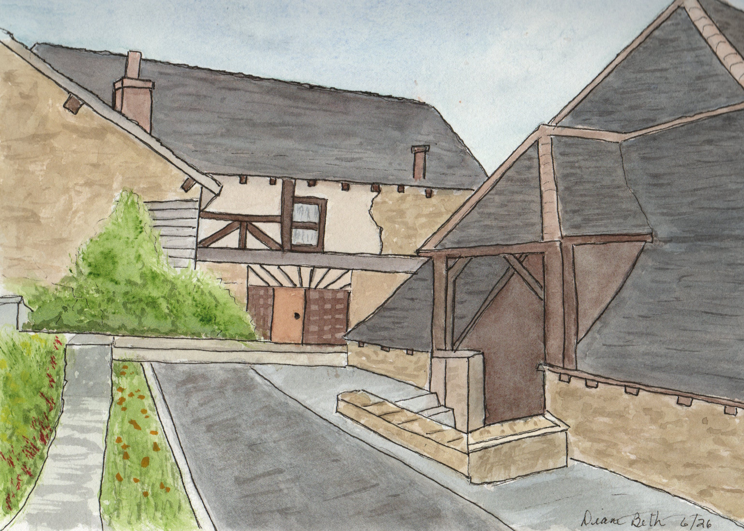 Brancion Line and Wash 